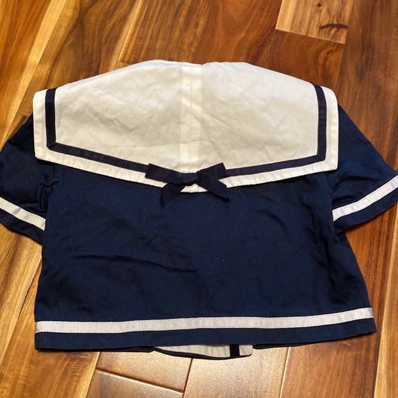 Girl’s Size 2 Sailor Suit Top and Wide Shorts (Look Like a Skirt!) Made in Italy - Picture 5 of 8